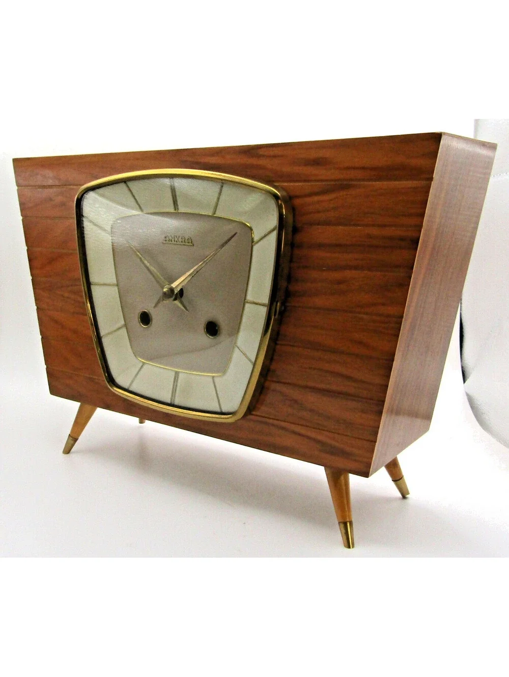 1960s Ankra Hermle Germany Mechanical Wood Table Clock